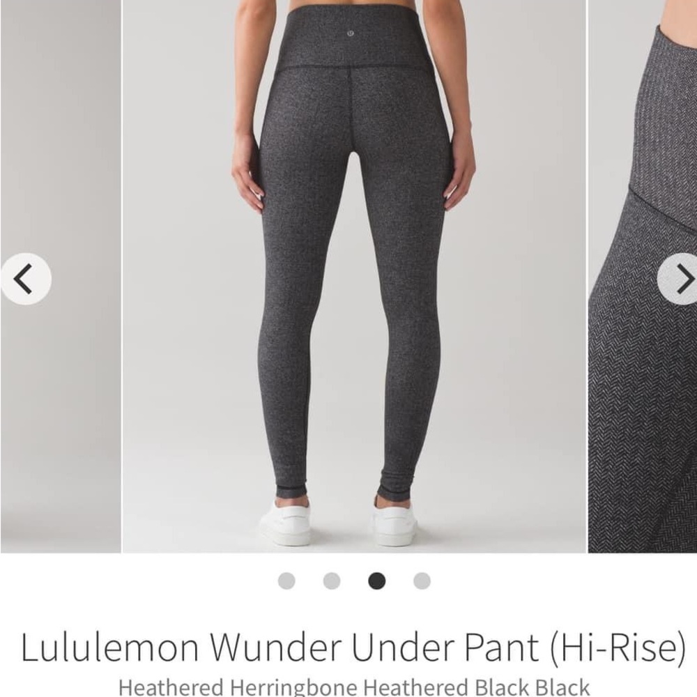 Lululemon Wunder Under High Rise Leggings - Heathered Herringbone)